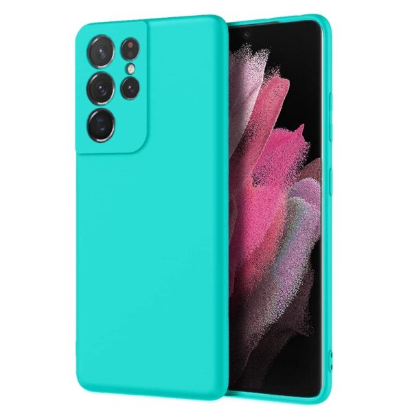 Samsung Galaxy S21 Ultra 5G Θήκη Σιλικόνης Βεραμάν Soft Touch Silicone Rubber Soft Case Mint