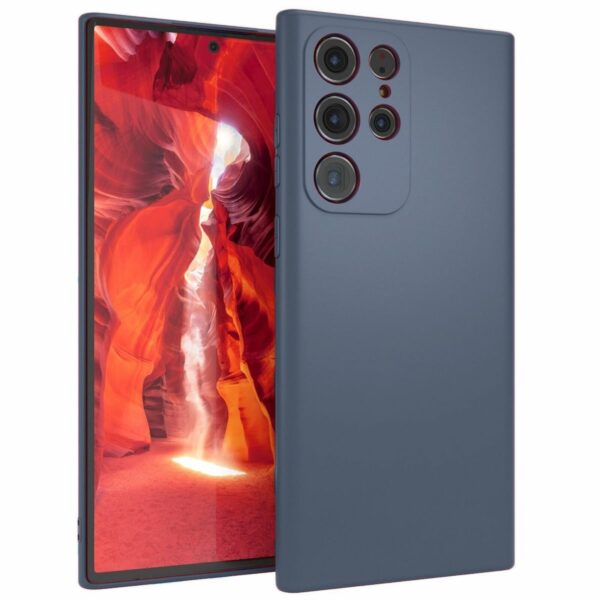 Samsung Galaxy S22 Ultra 5G Θήκη Σιλικόνης Μπλε Soft Touch Silicone Rubber Soft Case Navy