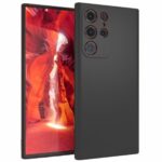 Samsung Galaxy S22 Ultra 5G Θήκη Σιλικόνης Μαύρη Soft Touch Silicone Rubber Soft Case Black