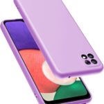 Samsung Galaxy A22 5G Θήκη Σιλικόνης Μωβ Soft Touch Silicone Rubber Soft Case Purple