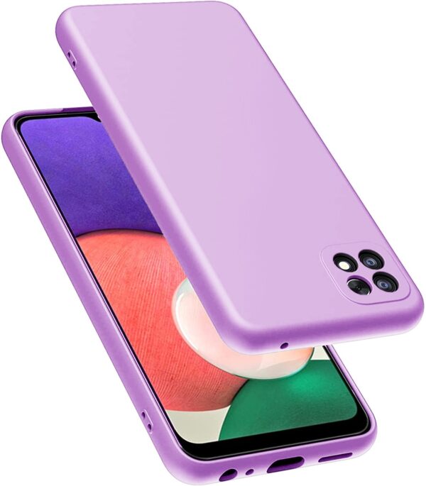 Samsung Galaxy A22 5G Θήκη Σιλικόνης Μωβ Soft Touch Silicone Rubber Soft Case Purple