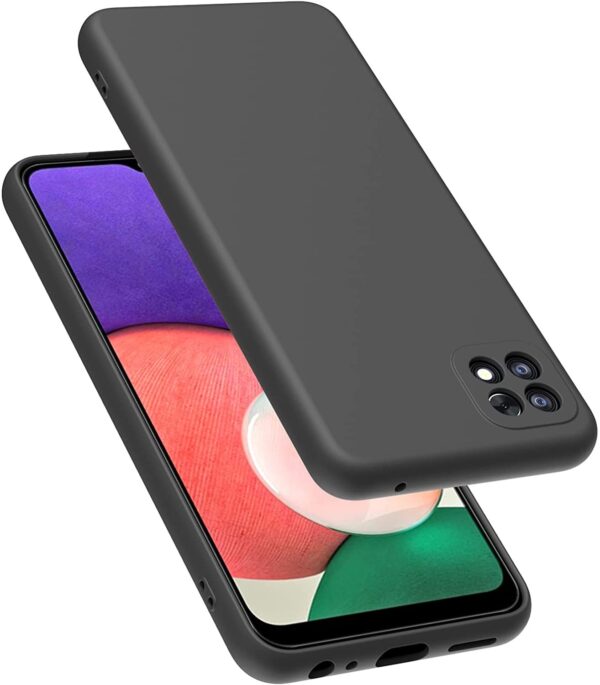 Samsung Galaxy A22 5G Θήκη Σιλικόνης Μαύρη Soft Touch Silicone Rubber Soft Case Black
