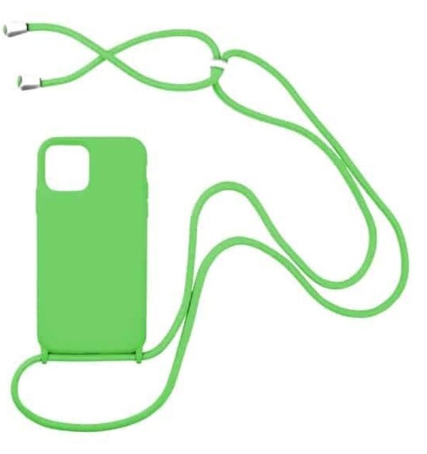 Forcell iPhone 14 Pro Max Soft Touch Θήκη Σιλικόνης με Λουράκι - Green