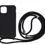 Forcell iPhone 14 Pro Soft Touch Θήκη Σιλικόνης με Λουράκι - Black