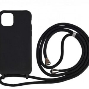 Forcell iPhone 14 Pro Soft Touch Θήκη Σιλικόνης με Λουράκι - Black