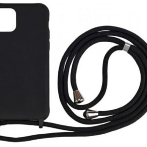 Forcell iPhone 14 Plus Soft Touch Θήκη Σιλικόνης Με Λουράκι - Black