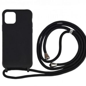 Forcell iPhone 14 Pro Max Soft Touch Θήκη Σιλικόνης με Λουράκι - Black