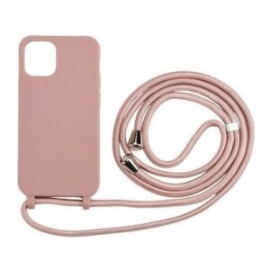 Forcell iPhone 14 Pro Max Soft Touch Θήκη Σιλικόνης με Λουράκι - Pink