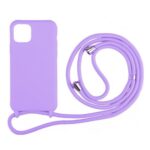 Forcell iPhone 14 Pro Max Soft Touch Θήκη Σιλικόνης με Λουράκι - Purple
