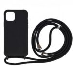 Forcell iPhone 14 Soft Touch Θήκη Σιλικόνης με Λουράκι - Black