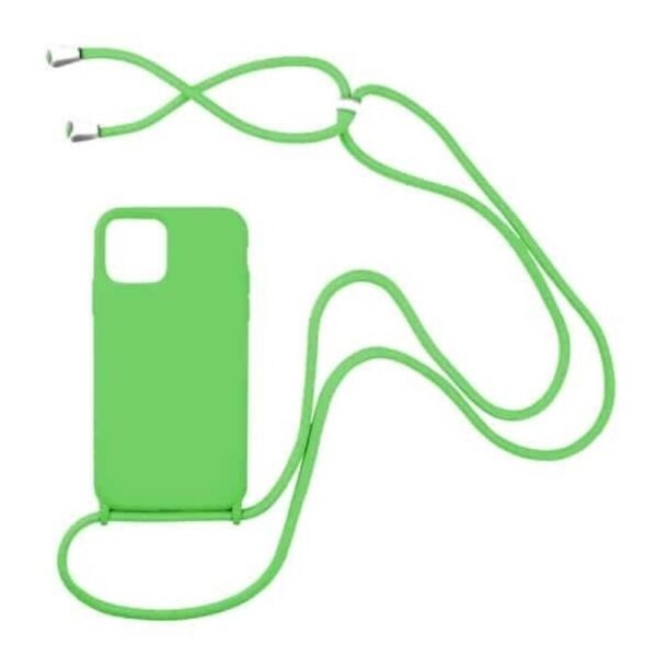 Forcell iPhone 13 Pro Soft Touch Θήκη Σιλικόνης Με Λουράκι - Green