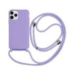 Forcell iPhone 13 Pro Soft Touch Θήκη Σιλικόνης Με Λουράκι - Purple