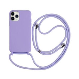 Forcell iPhone 13 Pro Soft Touch Θήκη Σιλικόνης Με Λουράκι - Purple