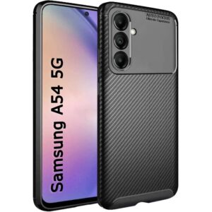 Forcell Samsung Galaxy A54 5G Brushed Texture Carbon Fiber Θήκη Σιλικόνης - Black
