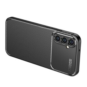 Samsung Galaxy A34 5G Θήκη Σιλικόνης Μαύρη Carbon Fiber Texture Shockproof TPU Phone Case Black