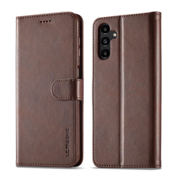 Samsung Galaxy A54 5G Θήκη Βιβλίο Καφέ LC.IMEEKE Calf Texture Phone Case Brown