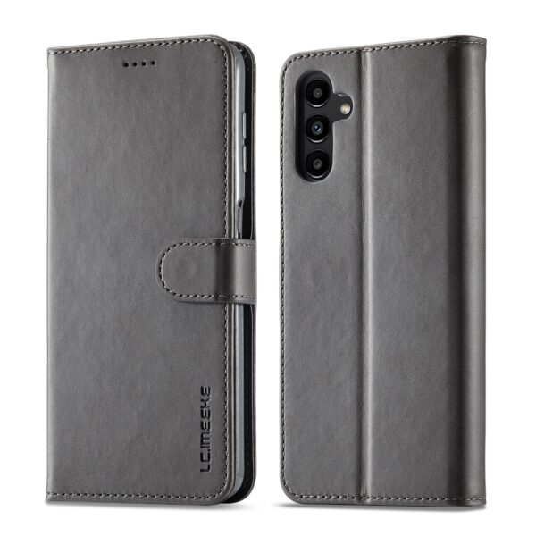 Samsung Galaxy A54 5G Θήκη Βιβλίο Γκρι LC.IMEEKE Calf Texture Phone Case Grey