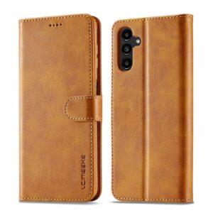 Samsung Galaxy A54 5G Θήκη Βιβλίο Ανοιχτό Καφέ LC.IMEEKE Calf Texture Phone Case Light Brown