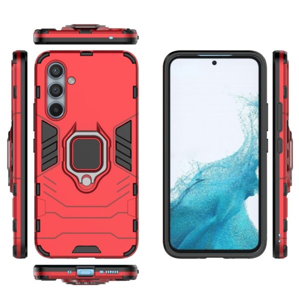 Samsung Galaxy A54 5G Σκληρή Θήκη Κόκκινη Με Σταντ Shockproof PC + TPU Phone Case with Magnetic Ring Holder Red