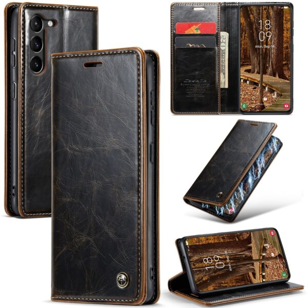 Samsung Galaxy S23 5G Θήκη Βιβλίο Καφέ CaseMe 003 Crazy Horse Texture Phone Case Coffee
