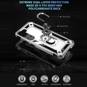 Samsung Galaxy S23 Plus 5G Θήκη Ασημί Με Σταντ Shockproof TPU + PC Phone Case Silver