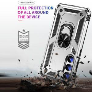 Samsung Galaxy S23 Plus 5G Θήκη Ασημί Με Σταντ Shockproof TPU + PC Phone Case Silver
