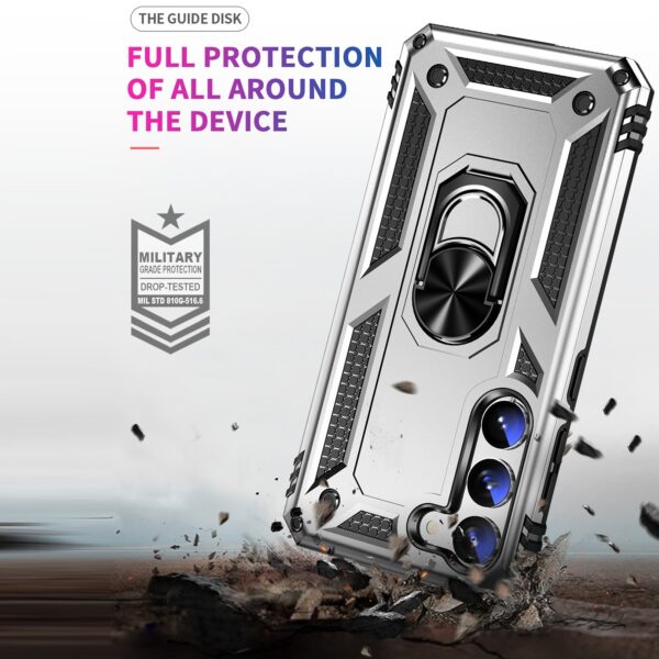 Samsung Galaxy S23 Plus 5G Θήκη Ασημί Με Σταντ Shockproof TPU + PC Phone Case Silver