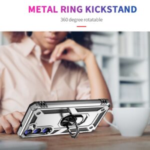 Samsung Galaxy S23 Plus 5G Θήκη Ασημί Με Σταντ Shockproof TPU + PC Phone Case Silver