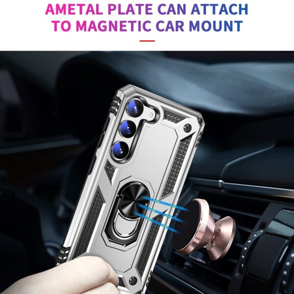 Samsung Galaxy S23 Plus 5G Θήκη Ασημί Με Σταντ Shockproof TPU + PC Phone Case Silver