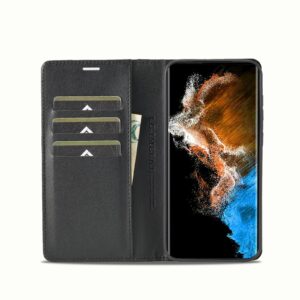 Samsung Galaxy S23 Plus 5G Θήκη Βιβλίο Μαύρο LC.IMEEKE Carbon Fiber PU + TPU Horizontal Flip Phone Case Vertical Black