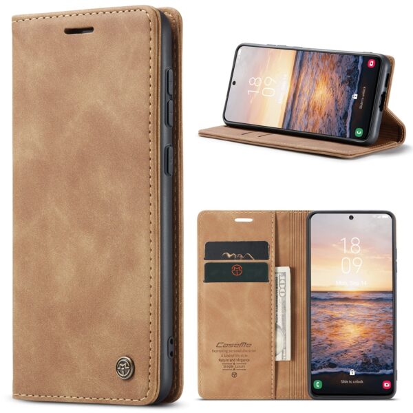 Samsung Galaxy S23 Plus 5G Θήκη Βιβλίο Ανοιχτό Καφέ CaseMe 013 Multifunctional Horizontal Flip Phone Case Light Brown