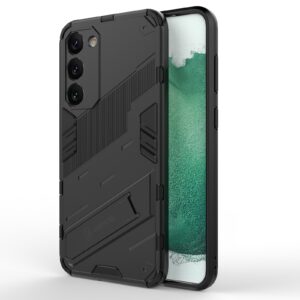 Samsung Galaxy S23 Plus 5G Σκληρή Θήκη Μαύρη Με Σταντ Punk Armor 2 in 1 PC + TPU Shockproof Phone Case with Invisible Holder
