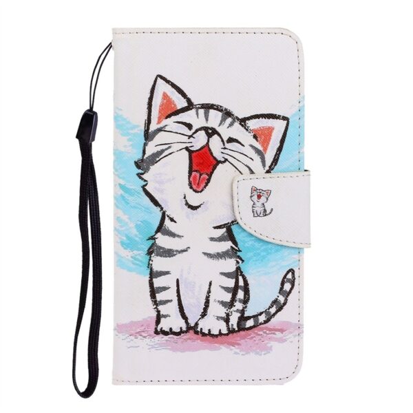 Xiaomi Redmi 10 / Redmi 10 2022 Θήκη Βιβλίο Colored Drawing Pattern Flip Case Red Mouth Cat