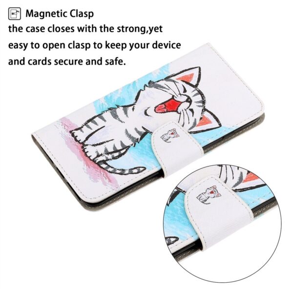 Xiaomi Redmi 10 / Redmi 10 2022 Θήκη Βιβλίο Colored Drawing Pattern Flip Case Red Mouth Cat