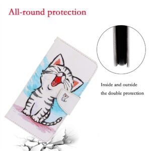 Xiaomi Redmi 10 / Redmi 10 2022 Θήκη Βιβλίο Colored Drawing Pattern Flip Case Red Mouth Cat