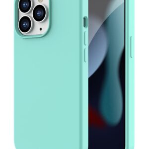 iPhone 13 Pro Θήκη Σιλικόνης Βεραμάν Soft Touch Silicone Rubber Soft Case Mint