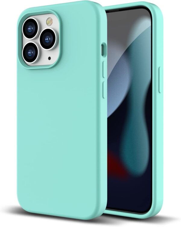 iPhone 13 Pro Θήκη Σιλικόνης Βεραμάν Soft Touch Silicone Rubber Soft Case Mint