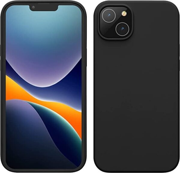 iPhone 14 Plus Θήκη Σιλικόνης Μαύρη Soft Touch Silicone Rubber Soft Case Black