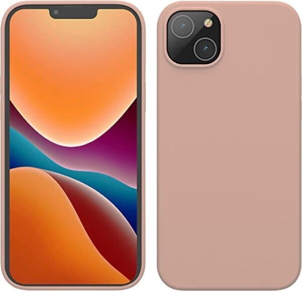 iPhone 14 Plus Θήκη Σιλικόνης Καφέ Soft Touch Silicone Rubber Soft Case Coffee