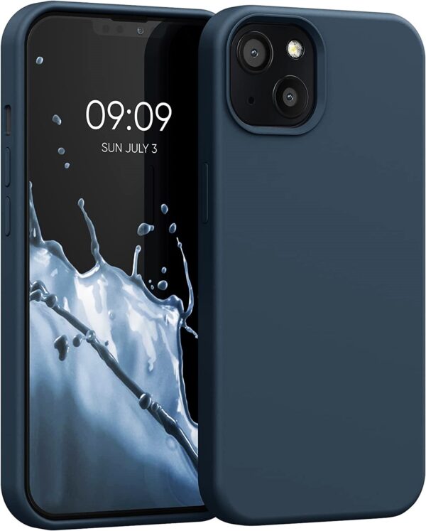 iPhone 14 Plus Θήκη Σιλικόνης Μπλε Soft Touch Silicone Rubber Soft Case Navy