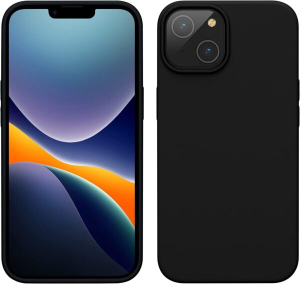 iPhone 14 Θήκη Σιλικόνης Μαύρη Soft Touch Silicone Rubber Soft Case Black