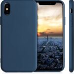 iPhone XS Max Θήκη Σιλικόνης Μπλε Soft Touch Silicone Rubber Soft Case Navy