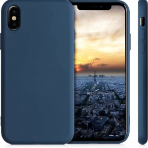 iPhone XS Max Θήκη Σιλικόνης Μπλε Soft Touch Silicone Rubber Soft Case Navy