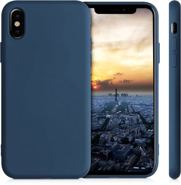 iPhone XS Max Θήκη Σιλικόνης Μπλε Soft Touch Silicone Rubber Soft Case Navy