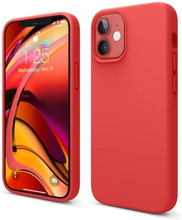 iPhone 12 mini Θήκη Σιλικόνης Κόκκινη Soft Touch Silicone Rubber Soft Case Red