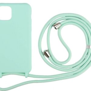 iPhone 14 Pro Θήκη με Λουράκι Βεραμάν Soft Touch Cover Case With Neck Strap Mint