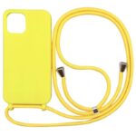 iPhone 14 Pro Θήκη με Λουράκι Κίτρινη Soft Touch Cover Case With Neck Strap Yellow