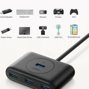 Ugreen USB 3.0 Hub 4 Θυρών με σύνδεση USB-A με καλώδιο 0.5m (20290)