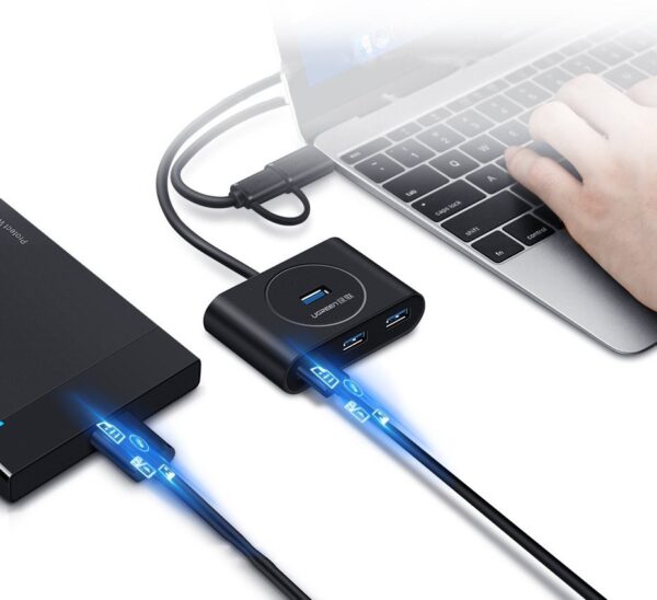 Ugreen USB 3.0 Hub 4 Θυρών με σύνδεση USB-A με καλώδιο 0.5m (20290)