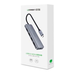 Ugreen CM219 USB 3.0 Hub 5 Θυρών με σύνδεση USB-C Γκρι (70336)